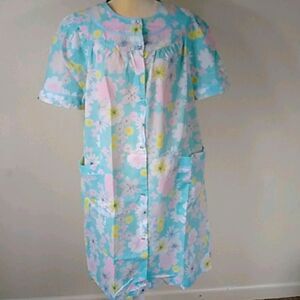 Moon Dance Floral Blue  Home Dress Size XL